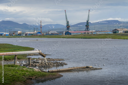 Slika na platnu Chukotka landscape near Anadyr city with tundra in Russian Arctic region in the remote Far East