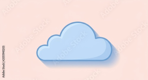 Cartoon cloud illustration on a pink background weather and meteorology concept