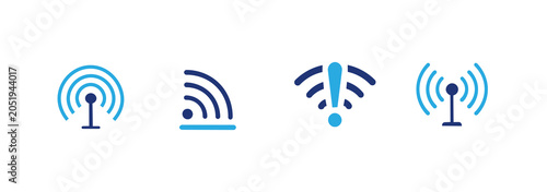 Schilderij op canvas Wifi icon set