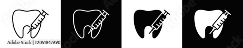Photos Anesthesia Icon Set White And Black Background Style