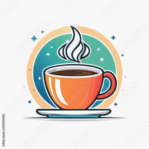 Steaming Cup of Coffee Illustration