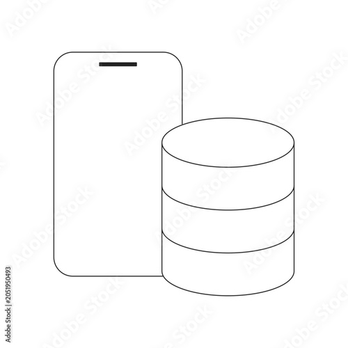 Storage Icon / Smartphone Storage Outline Vector | ストレージアイコン スマホ保存容量アイコン 線画ベクター
