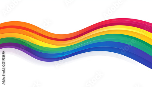Vibrant Rainbow Wave Abstract Background Design.