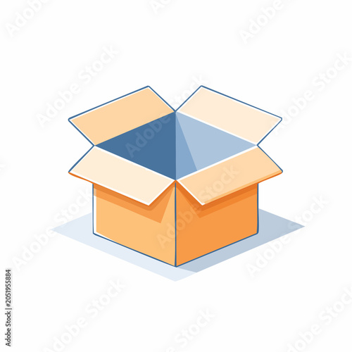 Open Cardboard Box Illustration