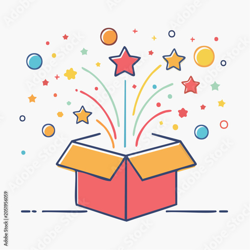 Surprise Box with Stars and Confetti