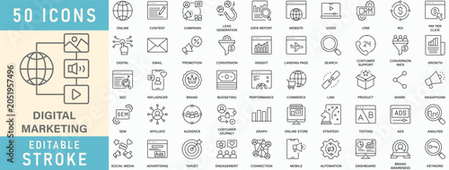 Foto Digital Marketing icon collection set