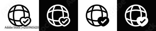 Quadro su tela Health Assistance Icon Set White And Black Background Style