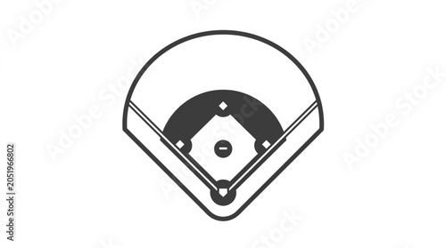 Bild auf Leinwand Baseball Field Outline Graphic Design.