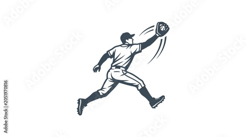 Bild auf Leinwand Baseball player in uniform making a catch with glove.