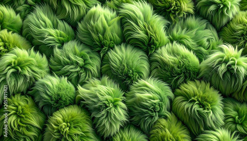 Close-up Macro View of Vibrant Green Mossy Texture.