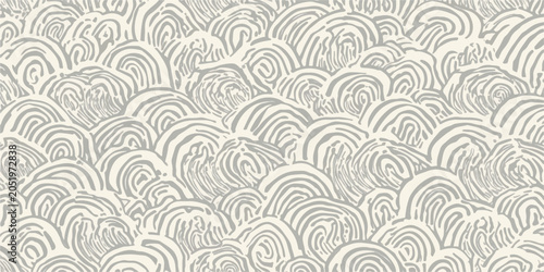 Seamless Scandinavian Style Wallpaper with Organic Arc Motifs