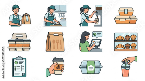 Bild auf Leinwand Daily Food Delivery and Inventory Process.