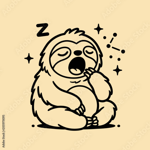 Quadro em tela Cute Sloth Sleeping Peacefully Alone.