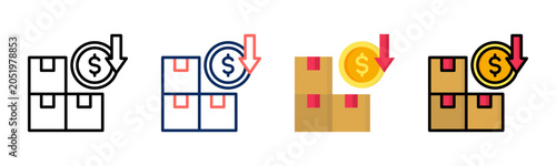 Fényképezés Dumping icon set multiple style collection