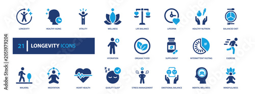 Obraz na plátně Longevity icon set