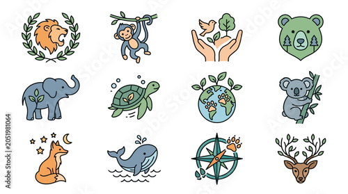 Photography Colorful Animal Illustrations with Nature Elements
