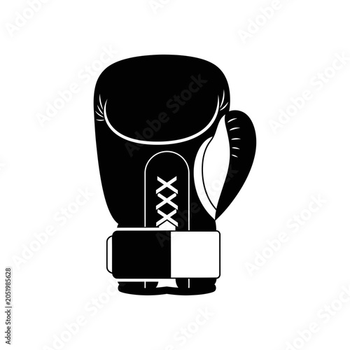 Black Boxing Glove Silhouette Icon - Sport Equipment, Combat Gear