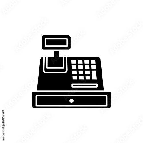 Cash Register Icon Silhouette