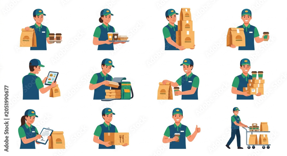 Fototapeta premium Delivery Workers Handling Packages Daily.