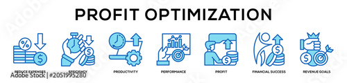Foto blue - Profit Optimization web banner icon vector illustration concept