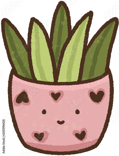 Potted Plant Line Drawing