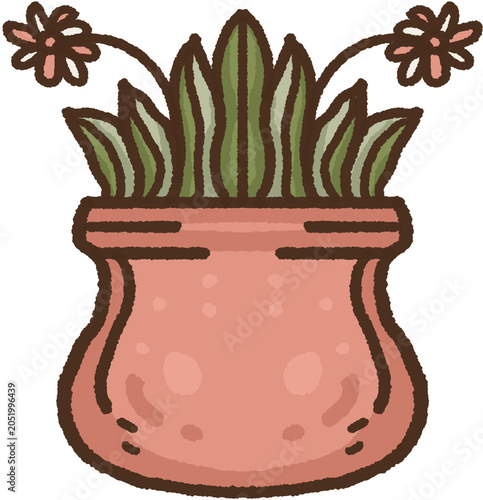 Illustrated Plant Pot Art