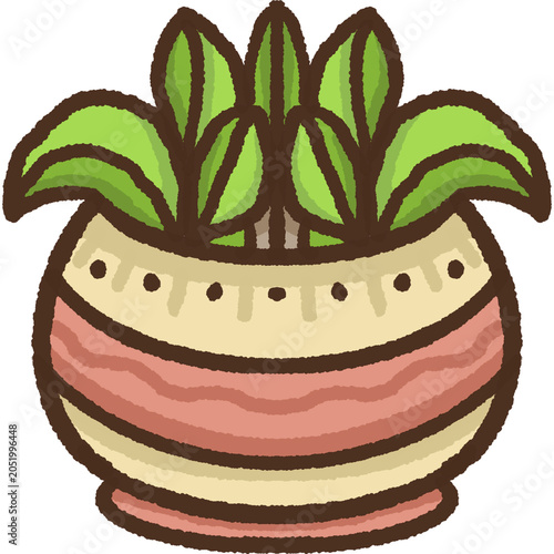 Plant Pot Illustration for Interior Design