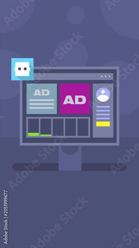 Advertising analytics software displays report on ad campaign performance across search engine, social media and other ad networks using data visualization.