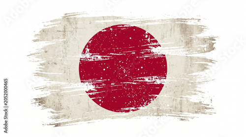Foto Japanese flag national emblem in artistic brush stroke style