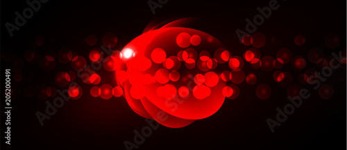 Canvas Print Bright red sphere dominates dark background