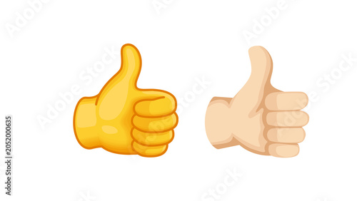 Thumbs up emoji isolated on transparent background, positive approval symbol for social media, messaging, ratings, feedback, stickers and modern graphic design projects.