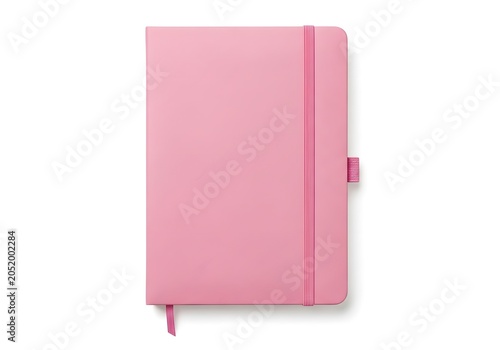 pink notebook isolated on white