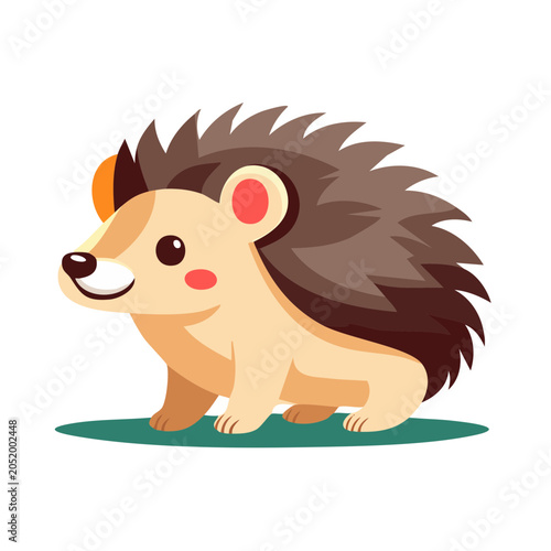 Cute cartoon hedgehog illustration
