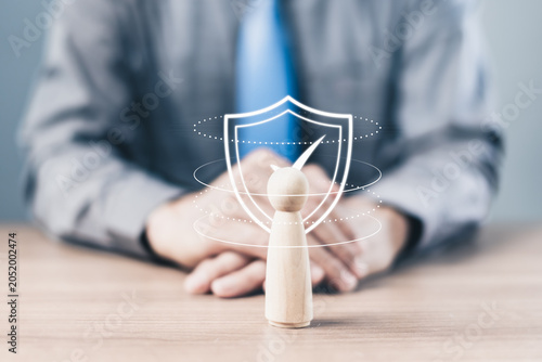 Employee Protection and Workforce Security Concept with Human Resource Risk Management Shield