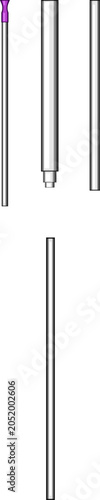 Slika na platnu Reusable stainless steel drinking straw, collapsible design with screw connectio