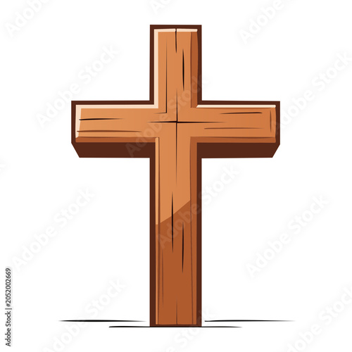 Simple wooden cross illustration
