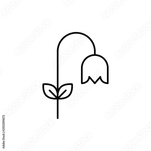 Schilderij op canvas Wilted flower icon isolated on white background in stroke line style