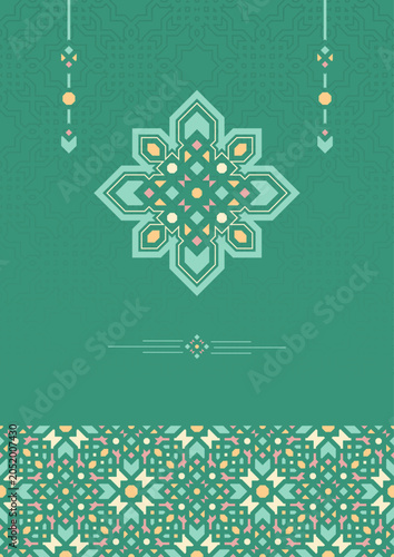 Green elegant Islamic geometric pattern background template