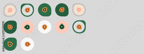 Obraz na plátně Icons depict various seeds, pods, or fruit shapes