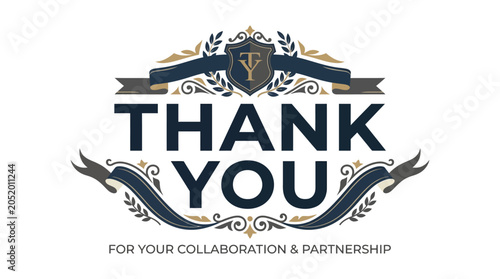 Fotografía Elegant Ornamental Emblem Design Featuring Gratitude Text for Professional Busin