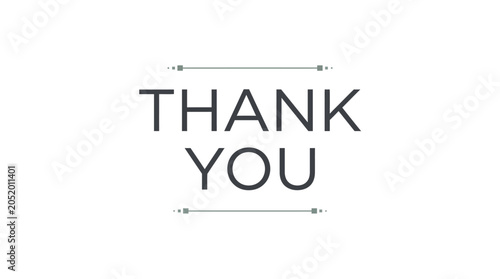 Elegant Minimalist Thank You Typography Design Featuring Decorative Horizontal Line Dividers for Professional Presentations and Creative Projects