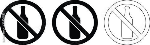 Photos No Alcohol Sign Icons for Prohibition