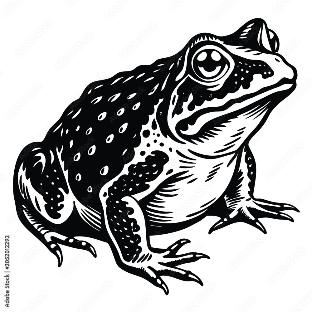 Fototapeta premium Frog toad amphibian black silhouette logo svg vector
