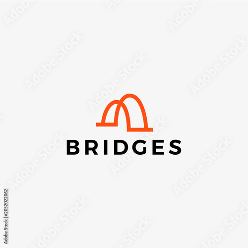 B letter bridge logo vector icon illustration