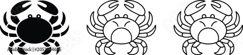 Foto Crab Icons in Multiple Graphic Styles