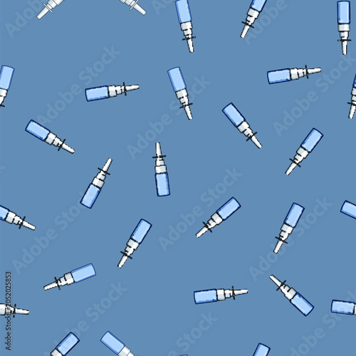 Canvas-taulu seamless pattern solution nasal spray bottle cartoon
