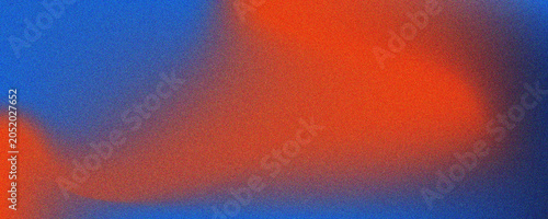 Fotografie Electric blue and fiery orange grain gradient texture with vibrant abstract nois