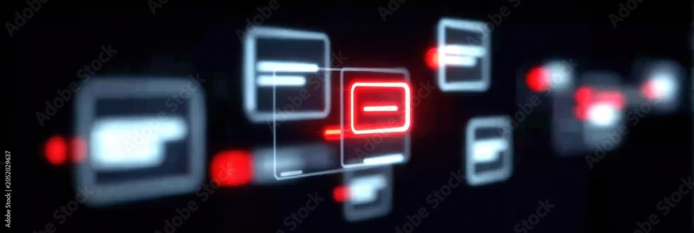 Fototapeta premium A futuristic digital technology system enhances the application platform, offering the user a tactile interface designed for deep space navigation.