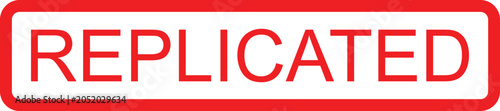 Tablou pe pânză A simple red rectangular stamp with the word replicated in bold white letters is