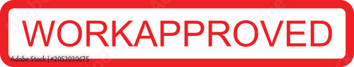 Foto Red approved stamp with work approved text